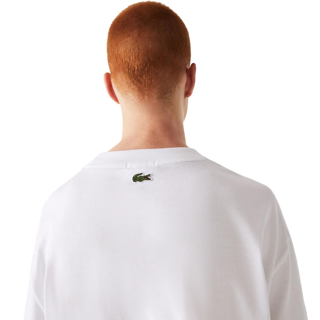 Lacoste Унисекс футболка для взрослых с вышитым логотипом, свободный крой