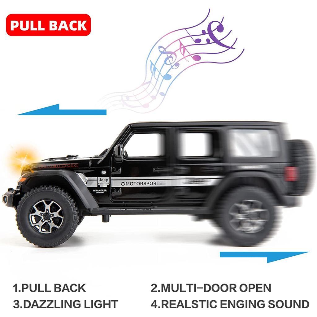 1/22 Масштаб Wrangler, литая под давлением внедорожная модель автомобиля, игрушечная модель автомобиля, 7 открытых дверей, выдвижной игрушечный автомобиль со звуком и светом для детей, коллекция подарков для мальчиков и девочек