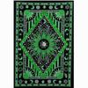 Handmade Indian Hippie Bohemian Psychedelic Celestial Sun Moon Wall Hanging Bedding Tapestry (Black/Green)