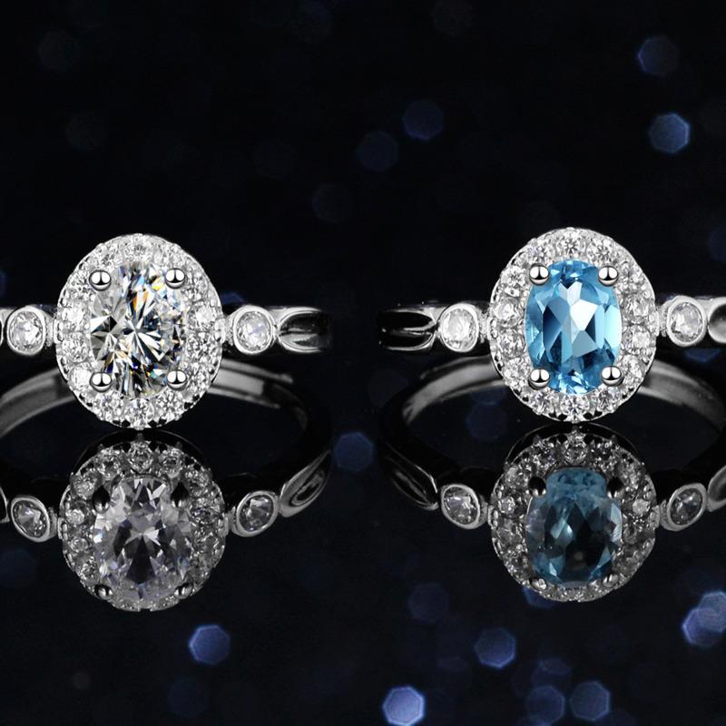 Bague Ringen Овальные кольца с муассанитом 1 карат, бриллиантовая огранка, стерлинговое серебро S925, испытание на бриллианты для женщин, свадебные элегантные ювелирные изделия