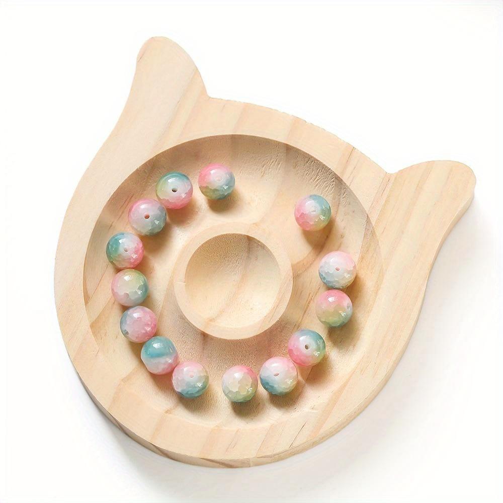 Wooden Beading Design Board Suitable Bracelet Display Stand for Jewelry Making Necklaces Crafts Tray