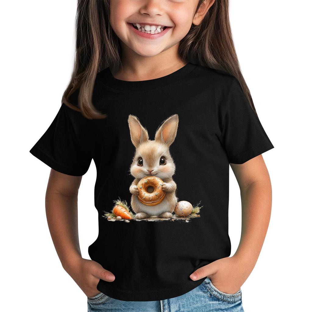 Детская футболка с коротким рукавом и принтом животных, повседневный топ