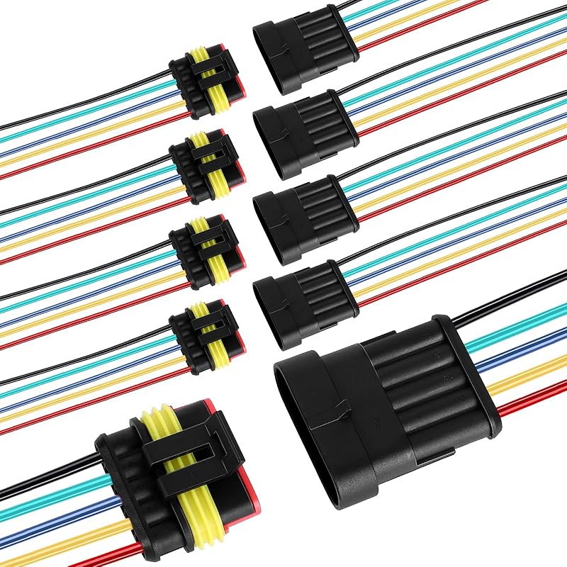 Водонепроницаемый 2-контактный разъем, 18AWG 10см штекерный и гнездовой разъем для проводов, подходит для автомобиля, грузовика, лодки и различных применений (5 шт.)
