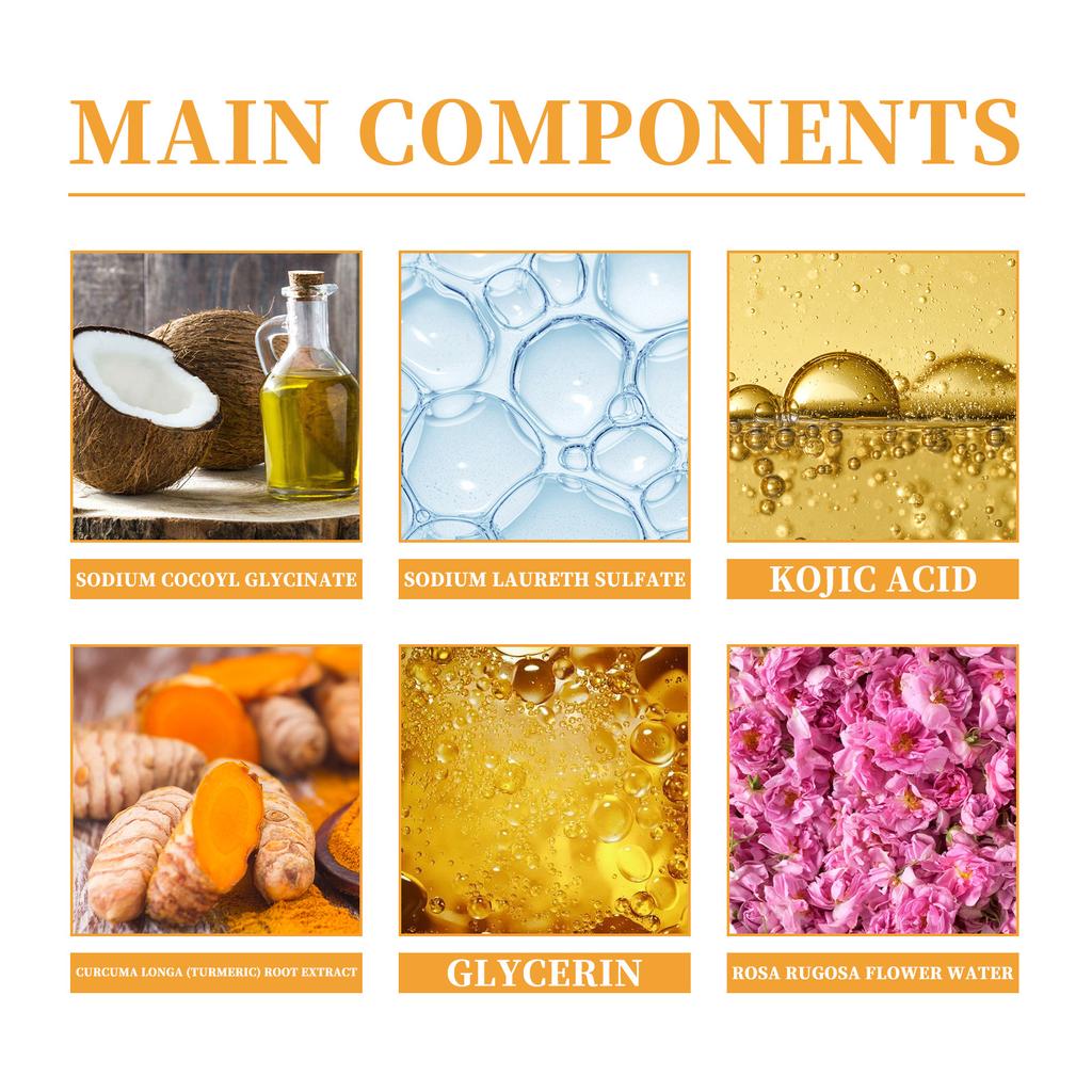 CPSR HOYGI Turmeric Facial Cleanser gently cleanses facial skin, cares for acne scars, moisturizes and translucent