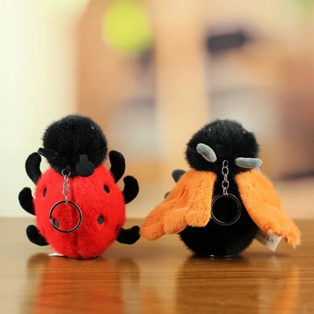 PP Cotton Keychain Pendant Cartoon Stuffed Doll Toy Simulation Insect Pendant  Bag Decor Gift