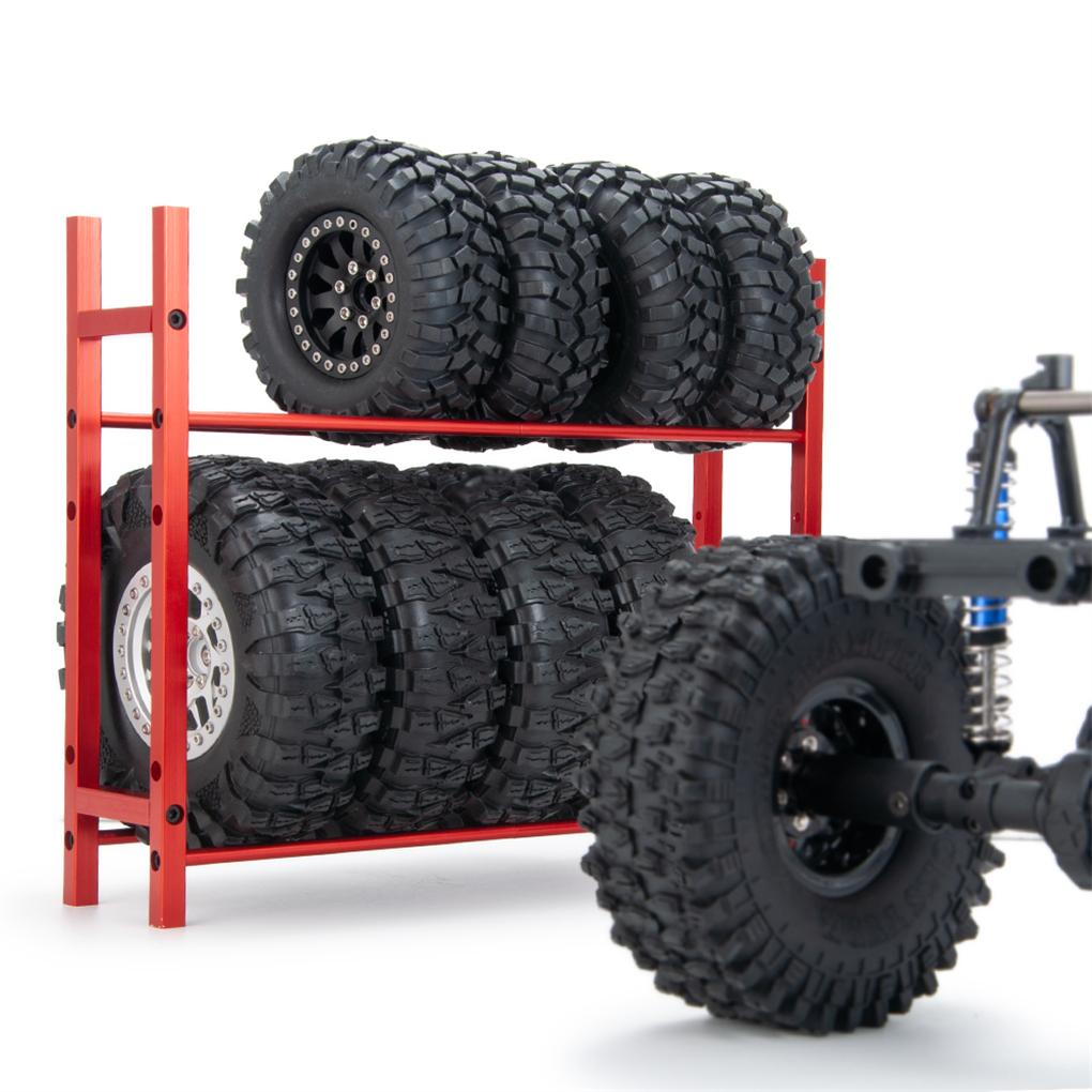 RCGOFOLLOW Aluminum Alloy Metal Alloy Tire Rack Rc Tire Rack For 1/10 FMS SCX10 D90 TRX4 TF2 CC01 Capra