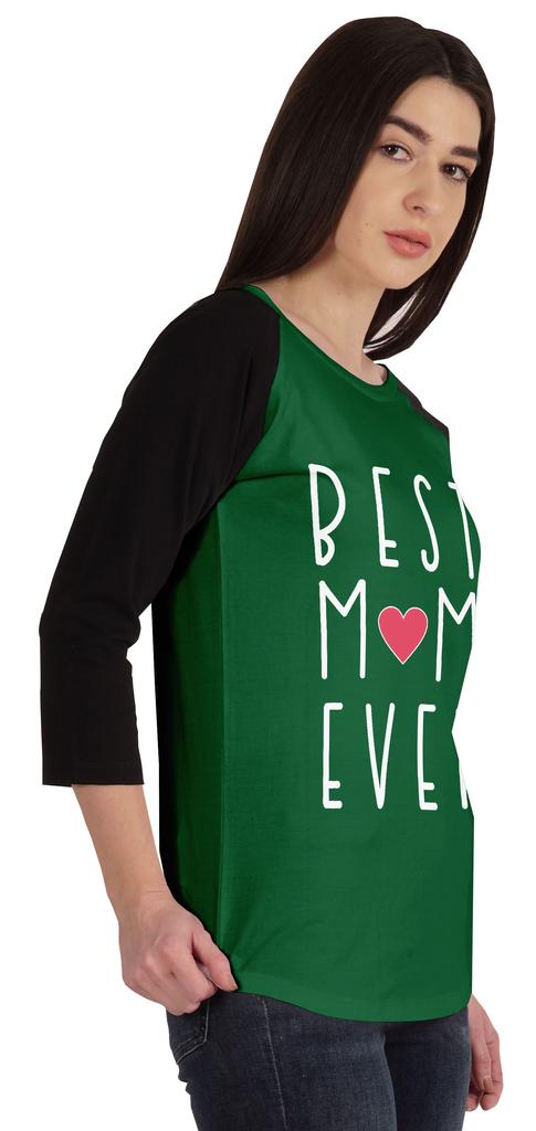 Inkmeso Best Mom Ever Tshirt Raglan Sleeve Mother  s Day Gift Tops Moms Shirt