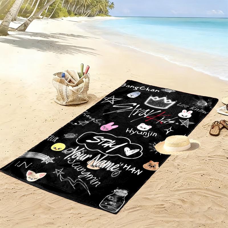 Custom Name SKZ Print Beach Towel, Large Soft Quick Dry Towel for Beach Camping Swimming -HE127