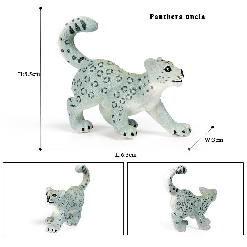 Oenux African Wild Animals Simulation Savage Cheetah Snow Leopard Jaguar Action Figure Figurines PVC Model Educational Kid Toys