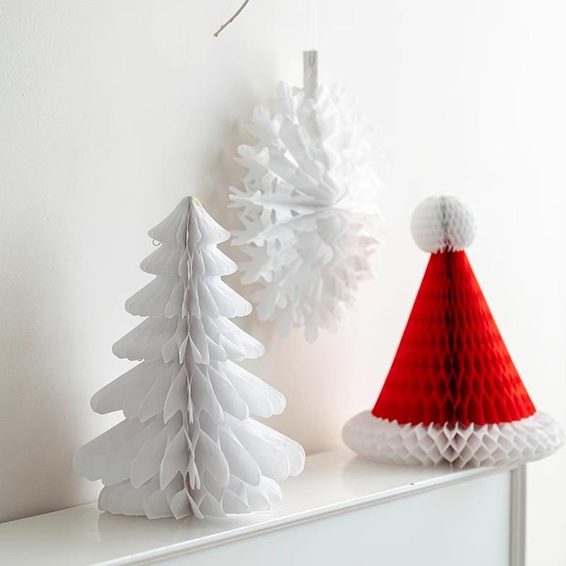 2026 Рождественская елка Сотовый шар 3D Складное украшение для рождественской елки Настольное украшение для Рождества Navidad Счастливого Нового года Декор
