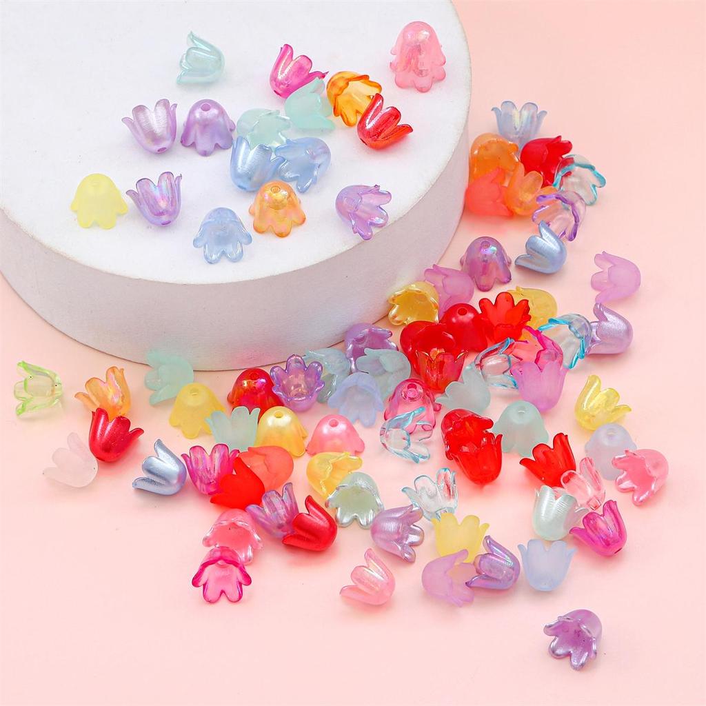 90 шт. акриловые бусины в виде колокольчика и орхидеи, цветок, подвеска для DIY, ожерелье, браслет, серьги, изготовление ювелирных изделий, аксессуары для рукоделия