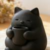 Мини-фигурка милого кота, 3D-печатная статуэтка кота, пьющего чай, Маленькое настольное украшение для декора полки в гостиной, спальне, офисе