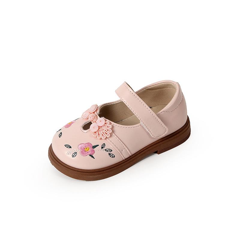 Весна Новый Стиль Девочки Мягкая Подошва Китайский Стиль Мода Принцесса Мягкая Подошва Кожаные Туфли