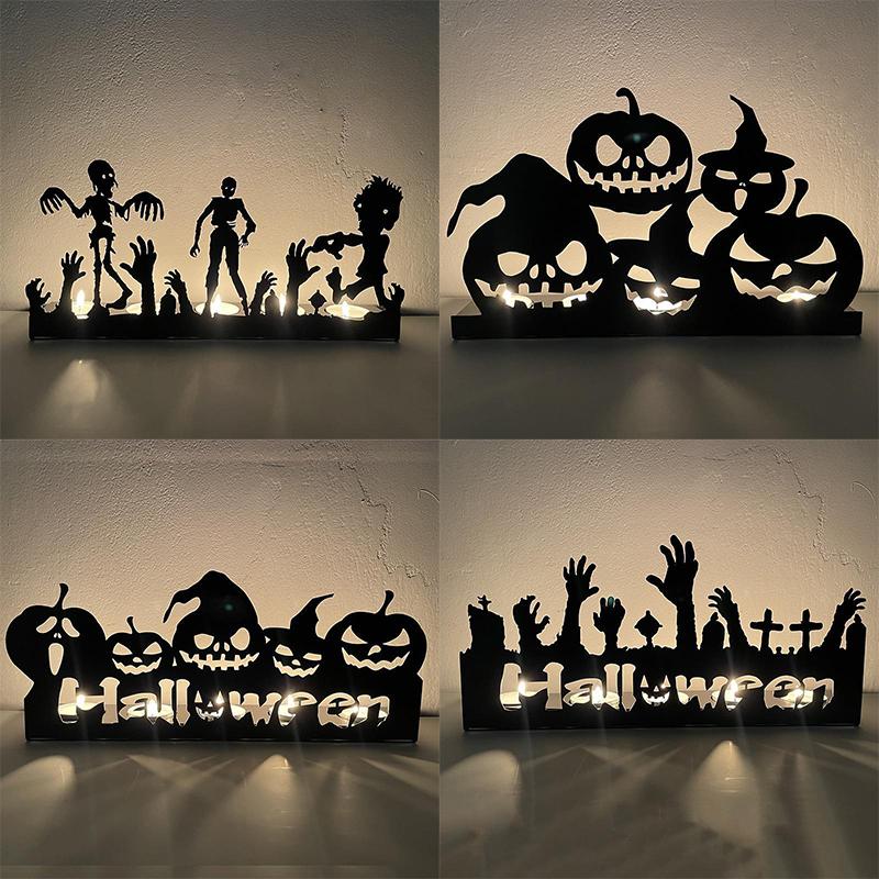 Железный художественный подсвечник в виде тыквы, железный подсвечник на Хэллоуин