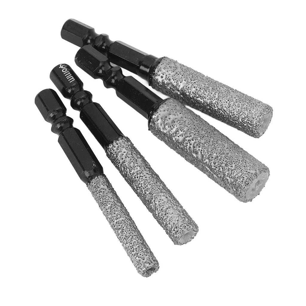 Набор алмазных сверл 4 шт. Универсальная пила для отверстий с шестигранным хвостовиком 6 8 10 12 мм для фарфора, керамики, стекла