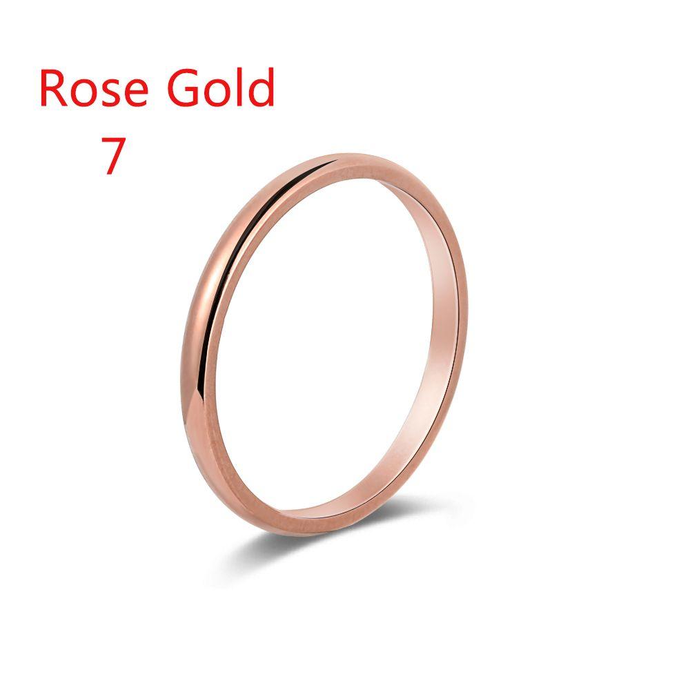 Women Girl Size 3-10 Party Jewelry 2MM Thin Ring Stainless Steel Plain Band Finger Knuckle