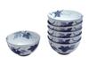 Castle Enterprise Kyoto Obanzaiyasan Series Indigo-Dyed Grape Lightweight Bowls (Large) - Set of 6, Size: 15.8cm Diameter X 8.3cm Thick