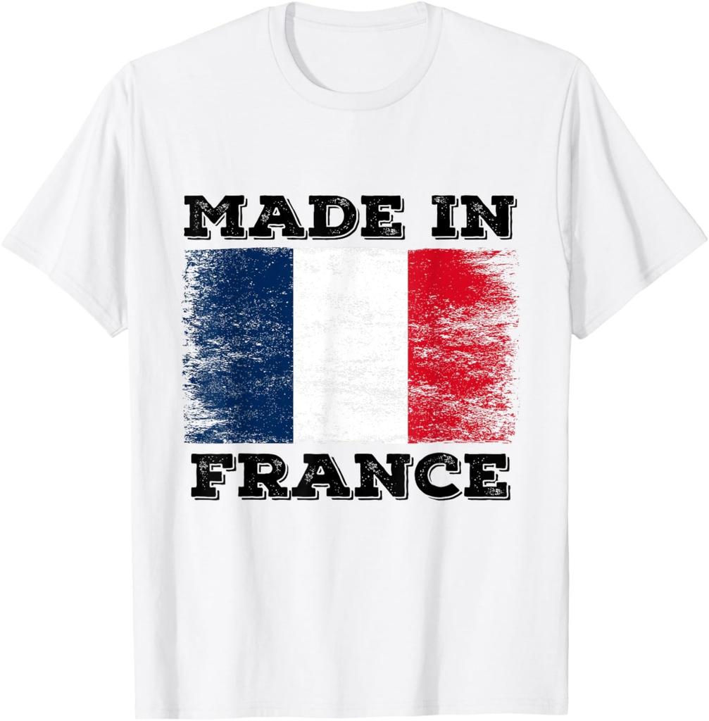 Made In France With French Flag Novelty Graphic Cool Designs T-Shirt