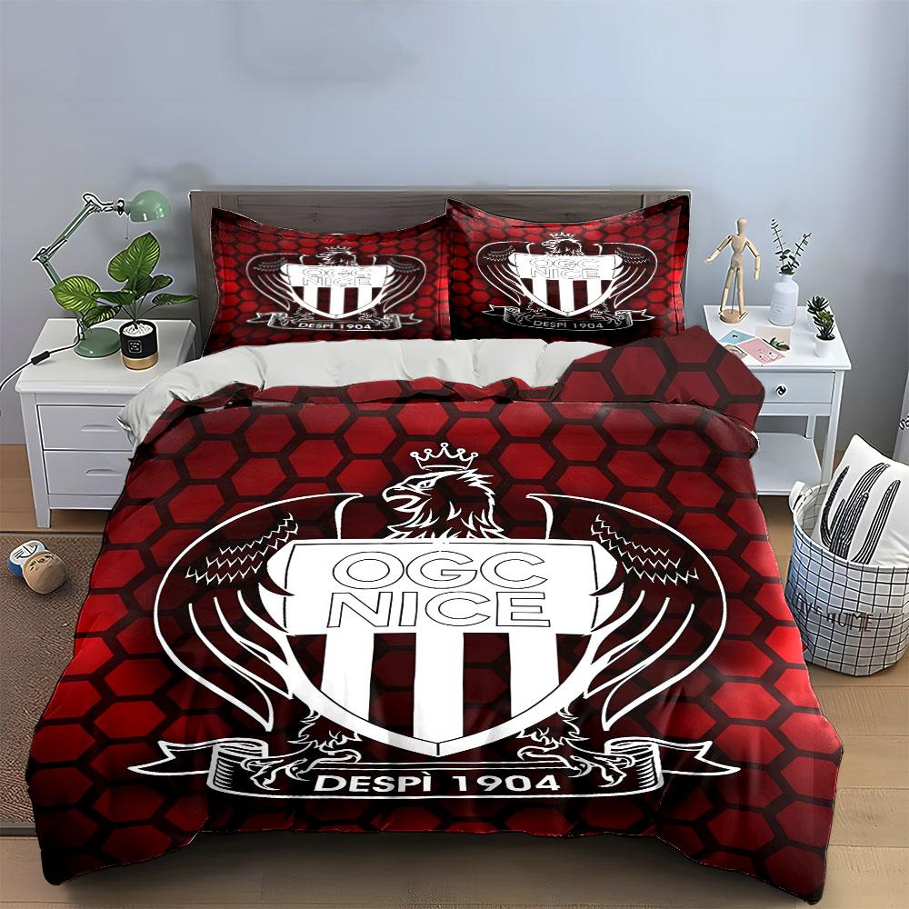 OGC Nice Logo Bedding Set Bedding Duvet Cover Set Duvet Cover Pillowcases (1 * Duvet Cover 2 * Pillowcases, without duvet insert)
