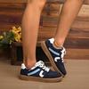Модные женские теннисные кроссовки 2025 Новые балетки Модные разноцветные на шнуровке Вулканизированная обувь Весна Осень Женские уличные кроссовки Обувь