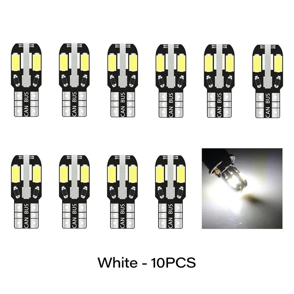 10 шт. W5W T10 светодиодные CANBUS Без ошибок 5W5 12V 5W 600Лм Супер яркие Автомобильные внутренние боковые габаритные огни 194 3030 SMD Автомобильные лампы Белый Янтарный Красный