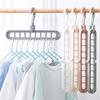 Multifunctional Hangers Household Hangers Storage Artifacts Nine Holes Clothes Rack Plastic Bedroom Magic Rack Dormitory