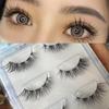 3 Pairs Mink Eyelashes Invisible Band Lash Extension Natural False Eyelashes Cross Cluster Fairy 3D Faux Long Fake Lashes