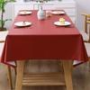 Rectangular PVC Tablecloth Solid Colour Table Cover Waterproof Tablecloth  Household