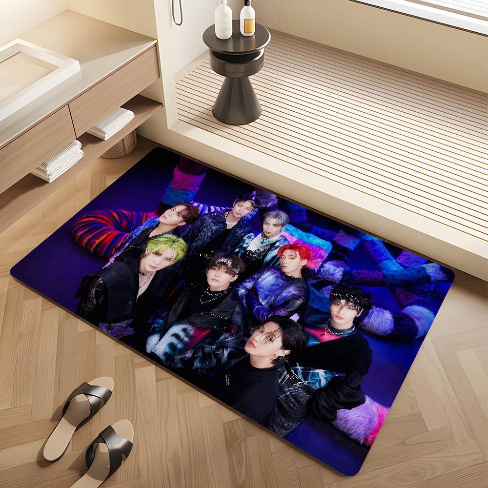 KPOP A-ATEEZ Ковер на пол Противоскользящий Впитывающий воду Длинная полоса Подушка Коврик для спальни Приветственный коврик