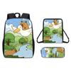 Capybara Pattern Cartoon Backpack Shoulder Bag Pencil Case Three Set Piece