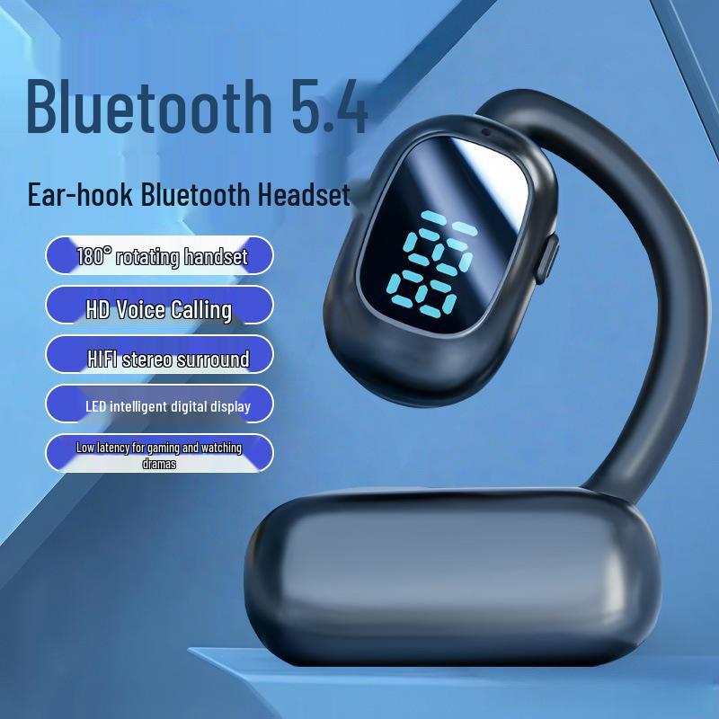 D31 Поворотные беспроводные Bluetooth-наушники с зажимом и цифровым дисплеем
