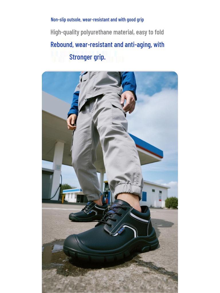 Blue Gull Anti-Static Safety Shoes: Anti-Smash, Anti-Puncture, Dust-Free for Workshop & Gas Station Use