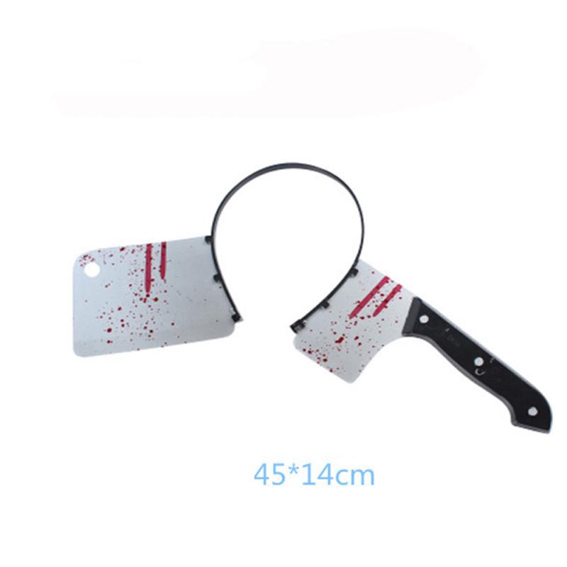 Забавный страшный обруч для волос на Хэллоуин, реквизит для топора, пилы для ногтей, нож, головной убор, поддельная сцена крови