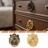Retro Cabinet Door Knobs Vintage Wardrobe Drawer Pulls Lion Head Knob Brass Handle  Furniture