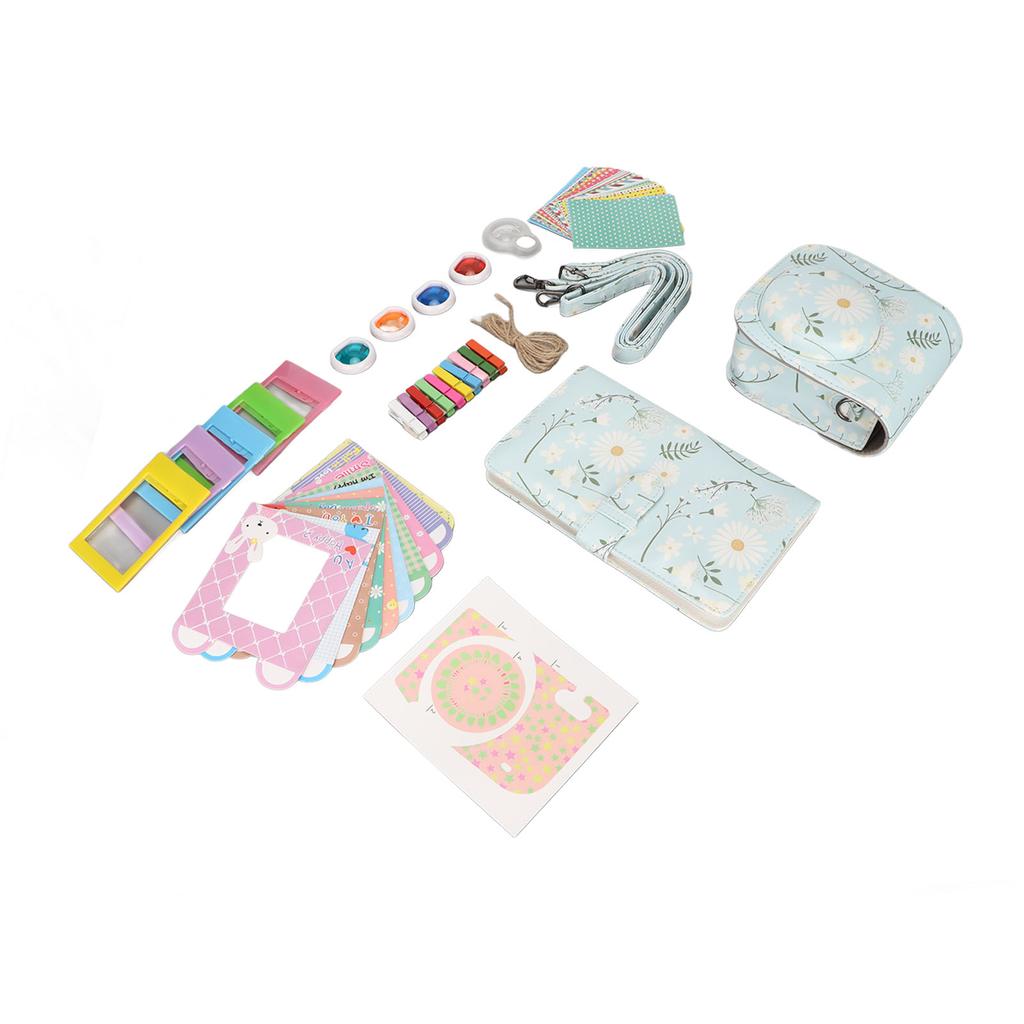 For Fujifilm Mini 11 Instant Camera Accessories Includes Camera Case Border Sticker Photo Frame and More Daisy Color