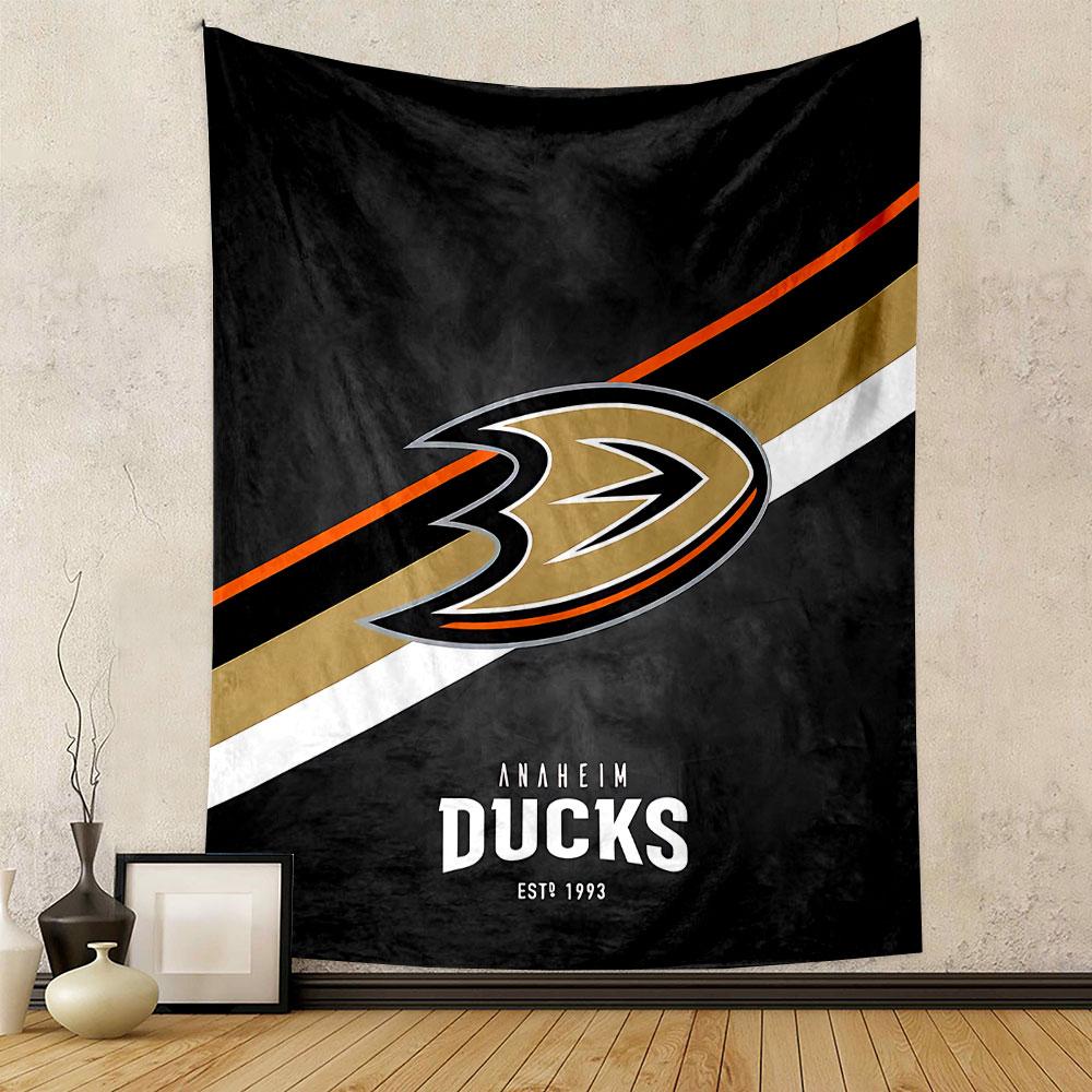 Anaheim Ducks Logo Tapestry Wall Hanging, NHL Hockey Duck Art, Sports Wall Decor for Bedroom Living Room Man Cave