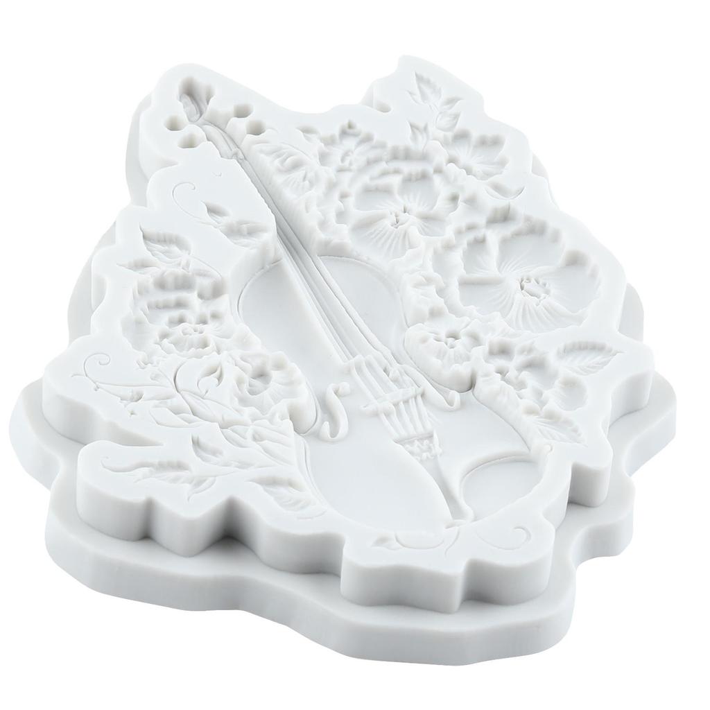 Силиконовые формы Музыкальная нота Гитара Цветок Виолончель Форма для мастики Инструменты для украшения торта Топпер для кекса Конфеты Смола Глина Шоколад Форма для ганаша