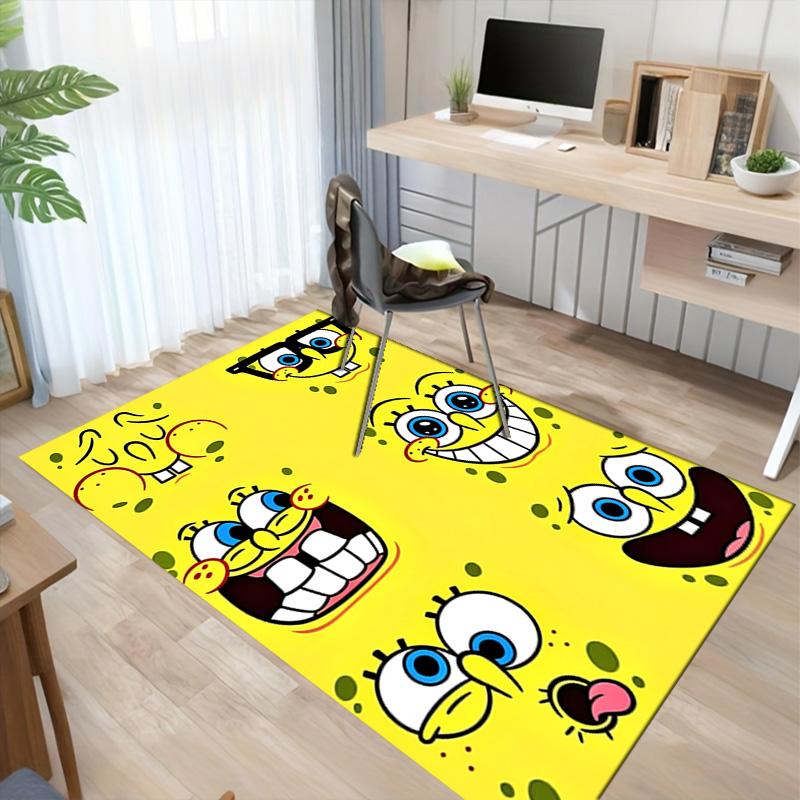 Spongebob Expressions Carpet For Playroom Bedroom Living Room Sofa Home Decorkids Game Area Rug Nonslip Floor Mat