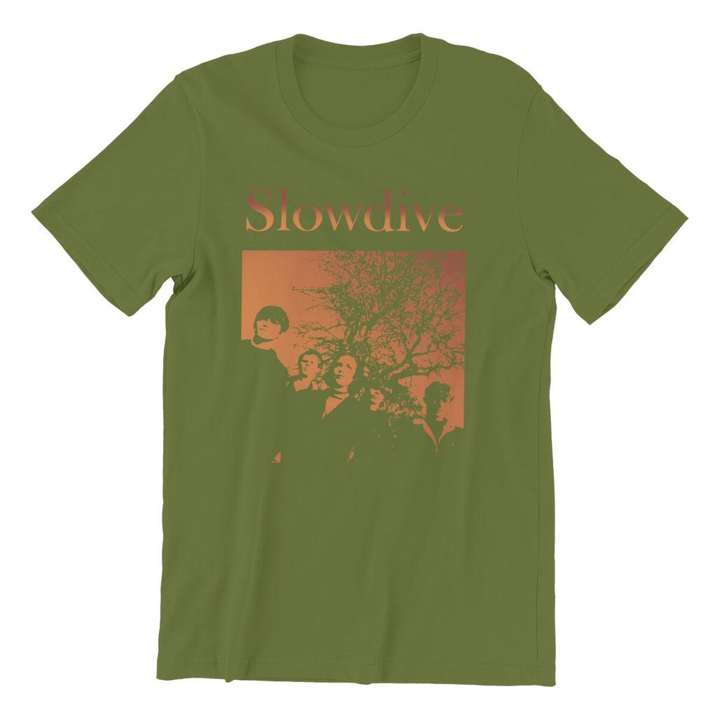 Мужская футболка Slowdive Tour 90-х Хлопковые топы Повседневная футболка с коротким рукавом и круглым вырезом Классические футболки
