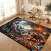 Dinosaur Theme Soft Crystal Velvet Rug Custom Name & Text Print Non Slip Floor Rug for Bedroom Living Room