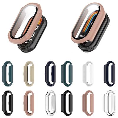 Чехол+стекло для Xiaomi Mi Band 8/9, защитный чехол от царапин, защитный бампер для ПК со всех сторон для Mi Band 8/9