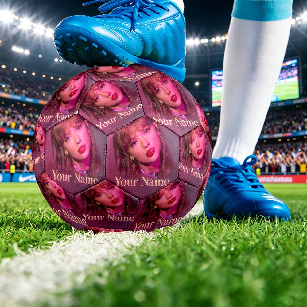 Taylor Swift Size 5 Football, Custom Name Text Personalized Soccer Ball Sport Training Gift