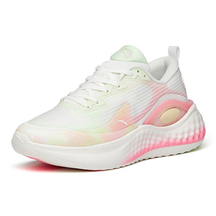 Anta Comfort Technology Shock Absorption Non-Slip Low-Top Running Shoes Women Sneaker White Green Pink 122145556S-6