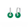 Серьги Yang Mi Green Chalcedony, серьги-пончики Guofeng Premium, серьги с безопасной пряжкой из стерлингового серебра S925 пробы