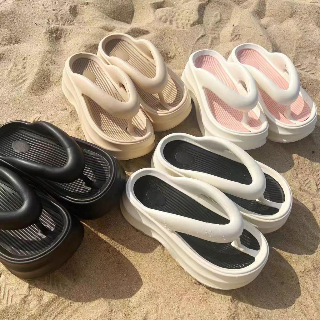 Летние женские шлепанцы Удобные Нескользящие EVA Толстая подошва Сандалии 2024 Новая Модная Уличная Мягкая подошва Тапочки Женские