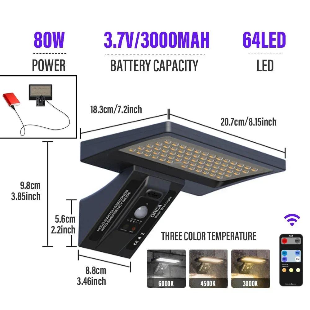 Solar Outdoor Lamps Garden Wall Motion Sensor Street Lawn Light IP 65 Waterproof Warm White Courtyard Solar Power Spotlighting