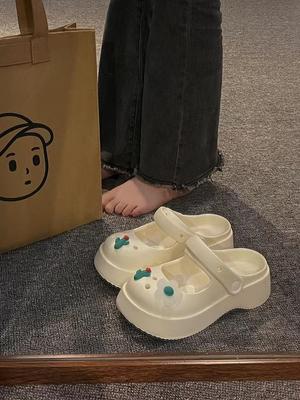 Обувь для женщин 2024 года, летние мюли с круглым носком, босоножки, высокие женские тапочки, белые шлепанцы с каблуком Cloud, новая коллекция 39 Eva WI