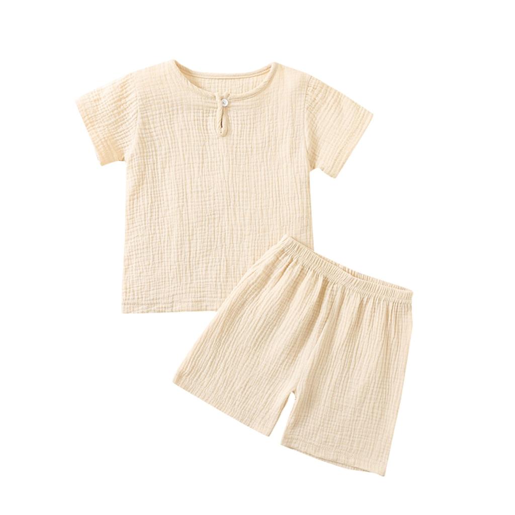Children's Summer Set Thin Double Baby Two-piece Conditioning Cute Home Wear