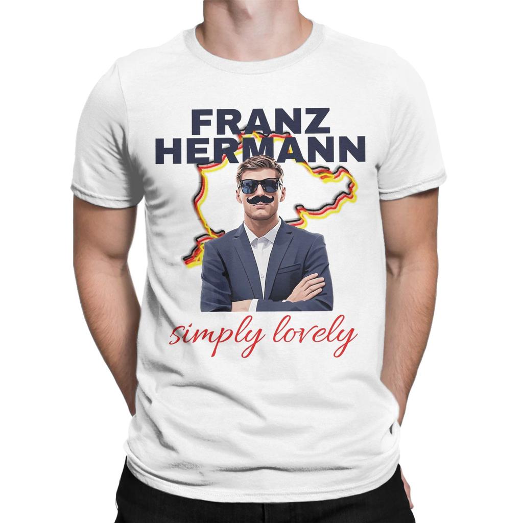 Мужские футболки Franz Hermann Crazy из чистого хлопка с коротким рукавом, футболка с круглым вырезом, одежда, лето