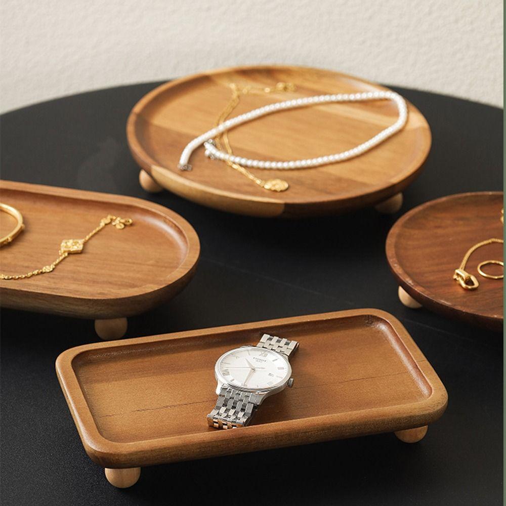 Ретро Деревянная Подставка-Пьедестал Портативная Тарелка для Чая и Кофе Легкая в Использовании Сервировочное Блюдо Украшение Стола